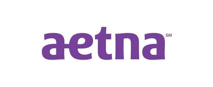 Aetna brand logo in purple lowercase letters on a white background